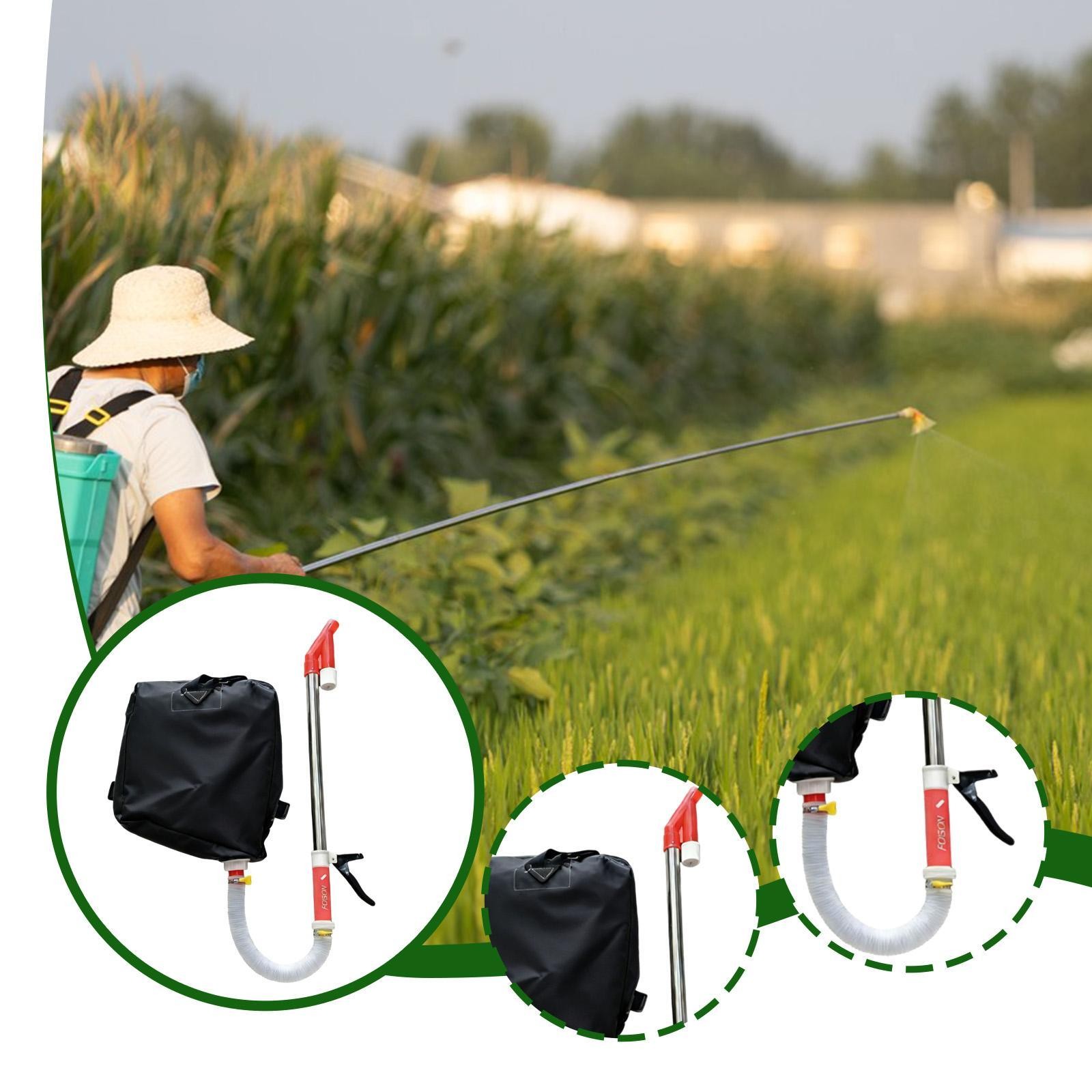 Portable Manual Fertilizer Applicator Stainless Steel Handle Backpack Garden