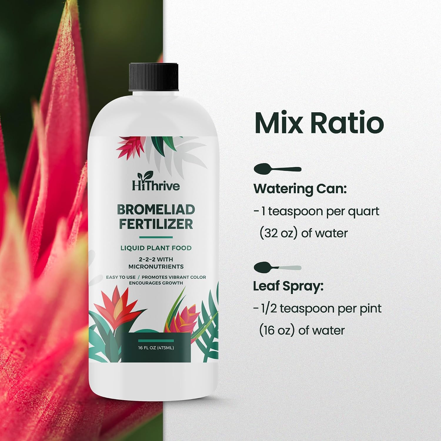 16Oz Bromeliad Fertilizer – Makes 24 Gallons of Liquid Bromeliad Plant Fertilize