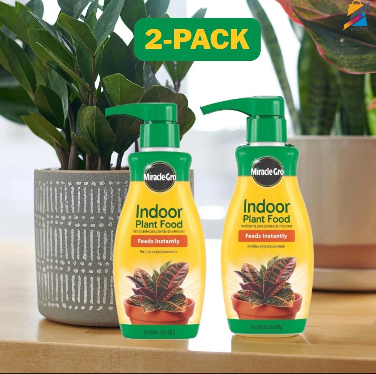 Miracle-Gro Indoor Liquid Plant Food, 8 oz, 2-Pack for Houseplants & Herbs