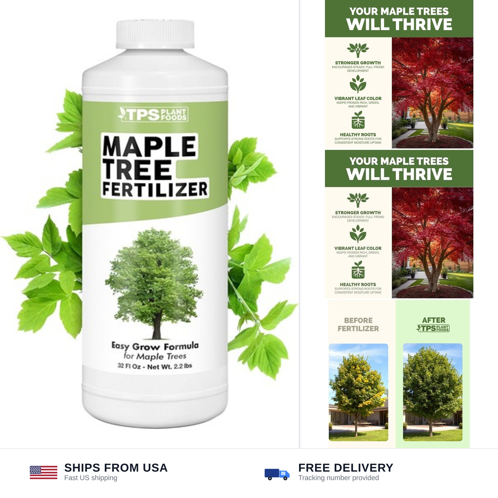 Maple Tree Fertilizer – Liquid Plant Food for Vibrant Color, Stronger Roots &…