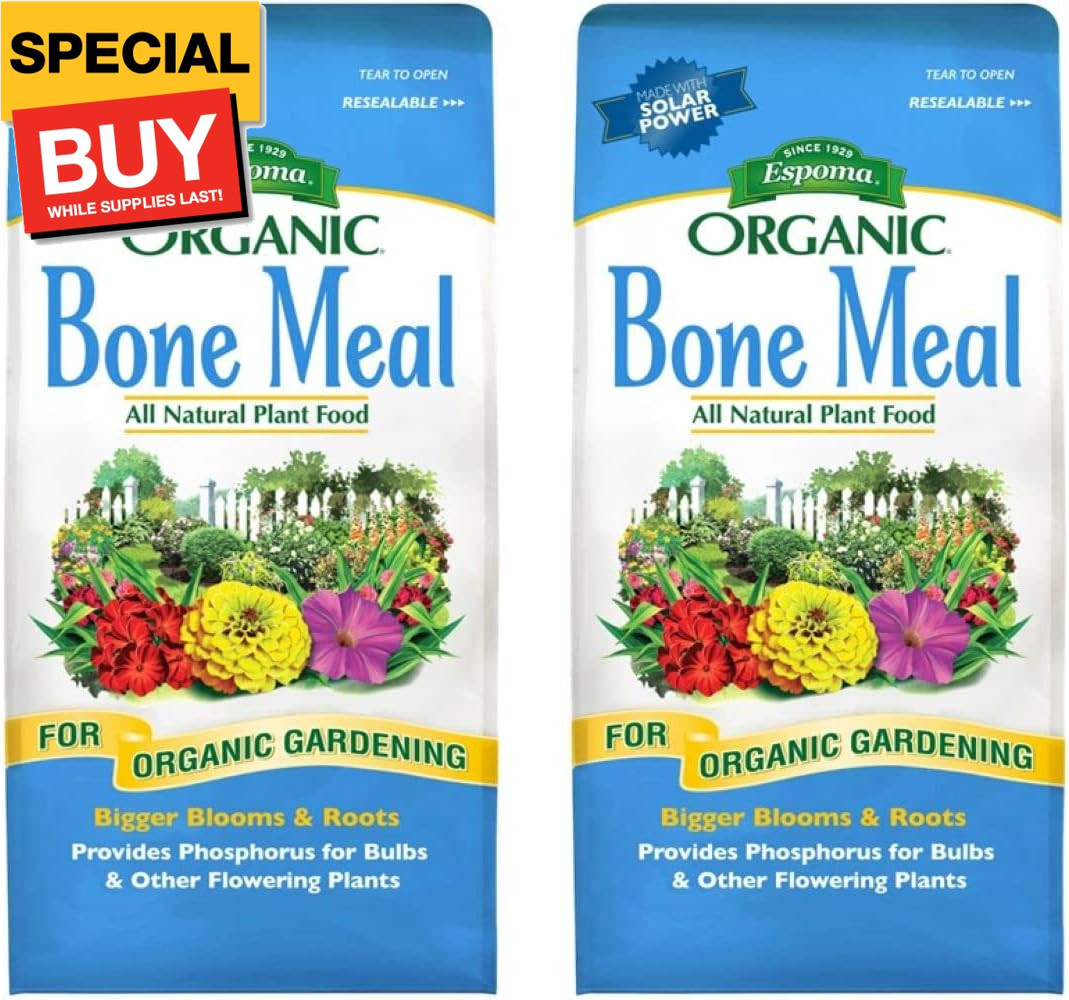 Organic Bone Meal Fertilizer 4-12-0. All-Natural Plant Food Source of Nitrogen a