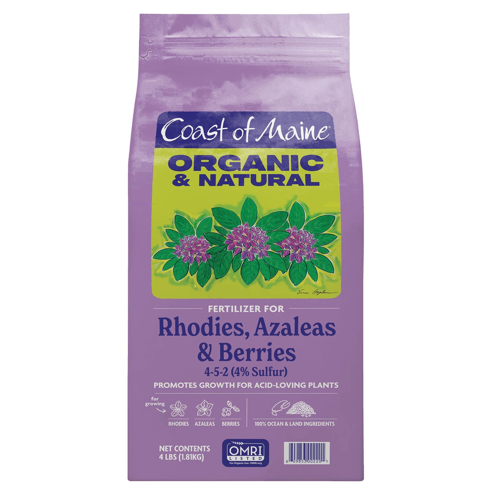 Coast of Maine Organic Fertilizer for Rhodies, Azaleas & Berries, 4lb