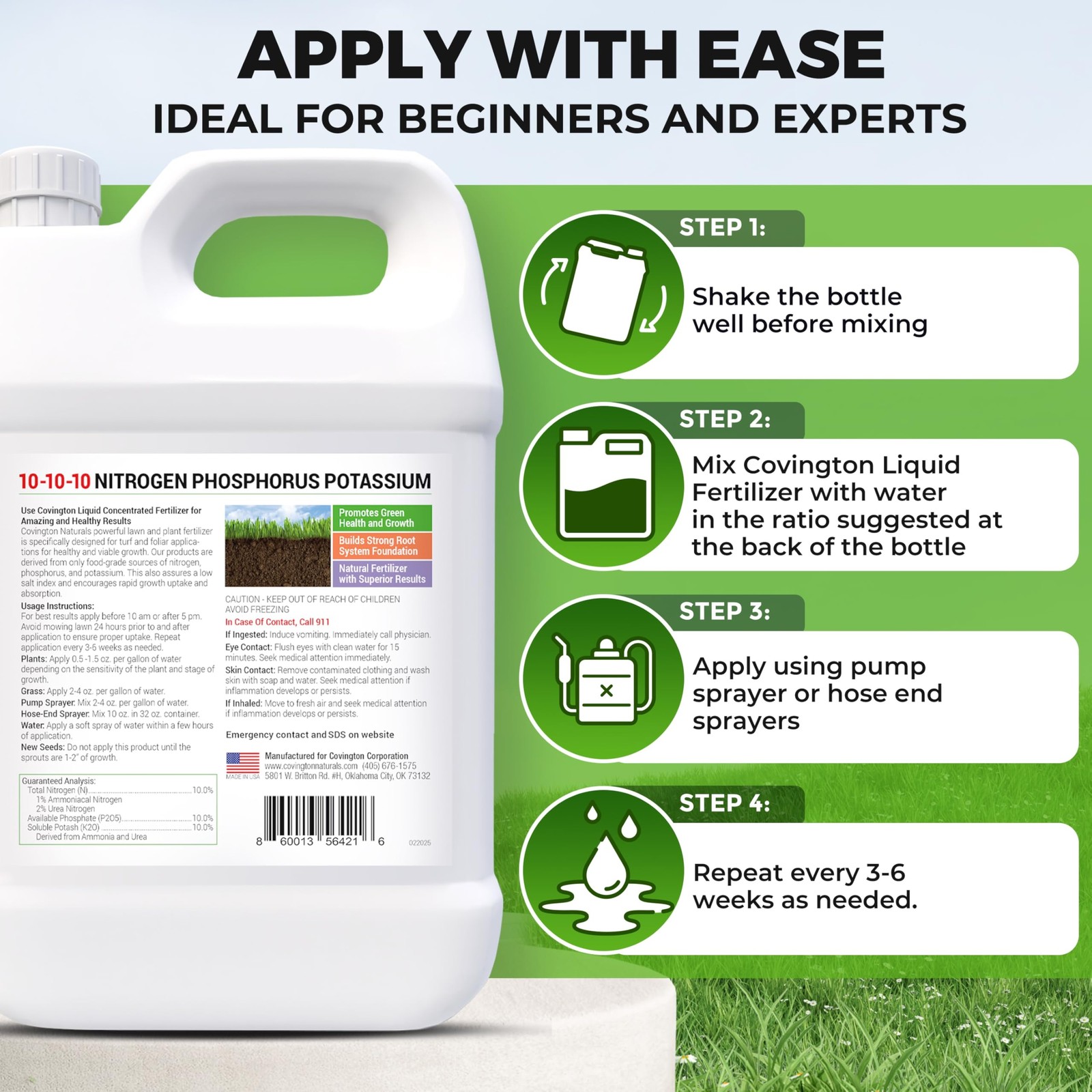 101010 NPK Liquid Fertilizer 32oz All Purpose Lawn Garden Plant Food Concentra