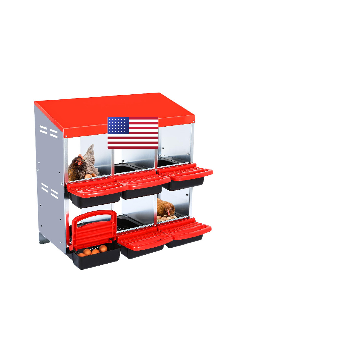 Cuisinsmart Chickens Laying Boxes For Chicken Coop 6 Compartments Chicken