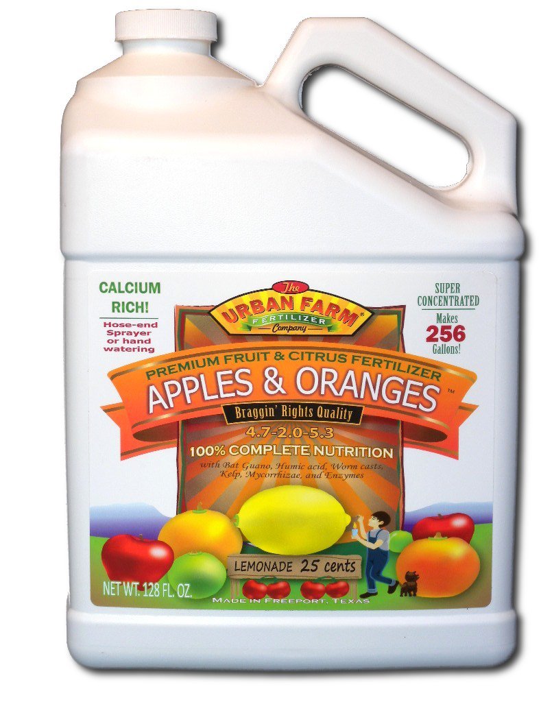 Urban Farm Fertilizers, 1 gallon Apples & Oranges-Fruit & Citrus fertilizer
