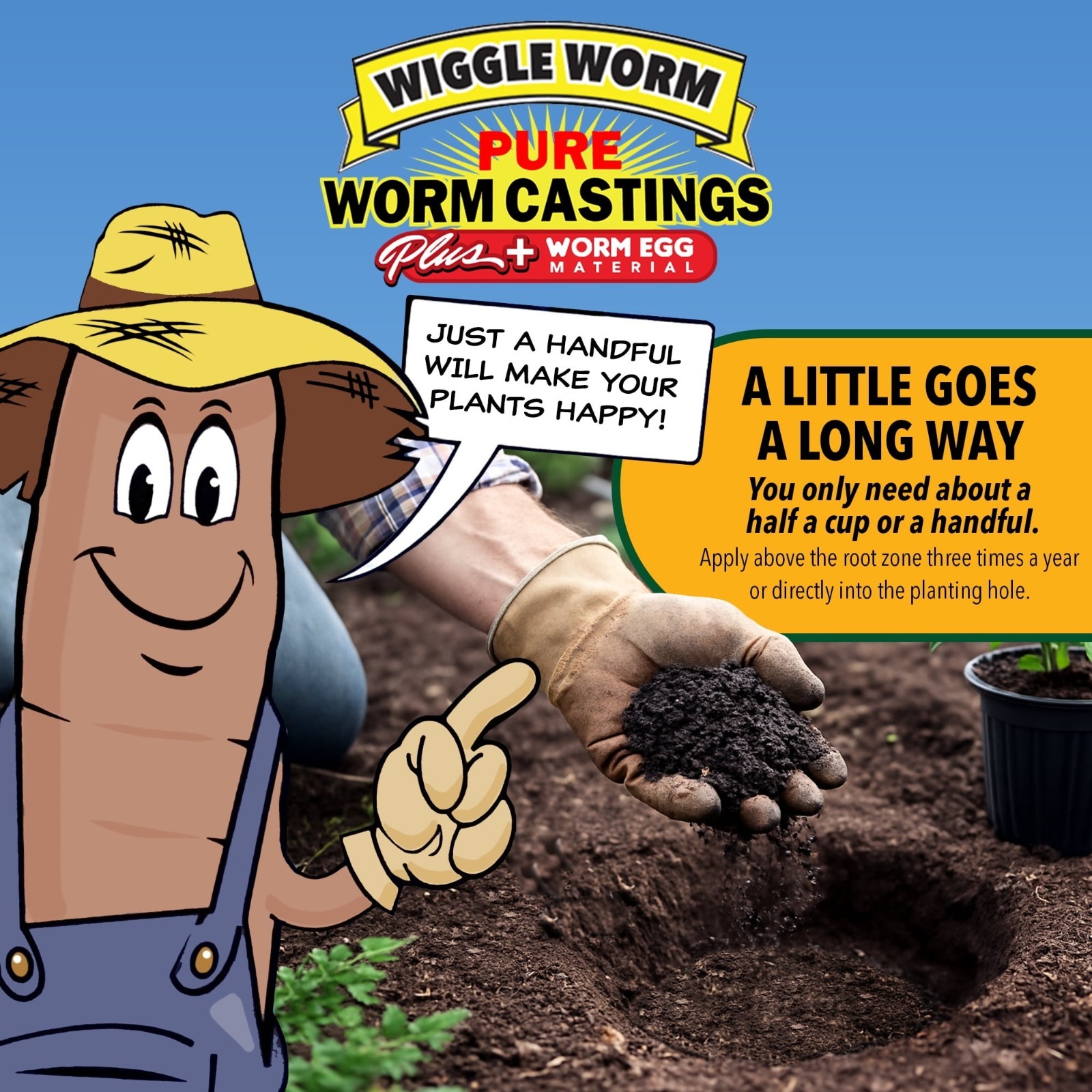 Wiggle Worm 100% Pure Worm Castings Plus Worm Egg Material, 40lbs – Fertilizer