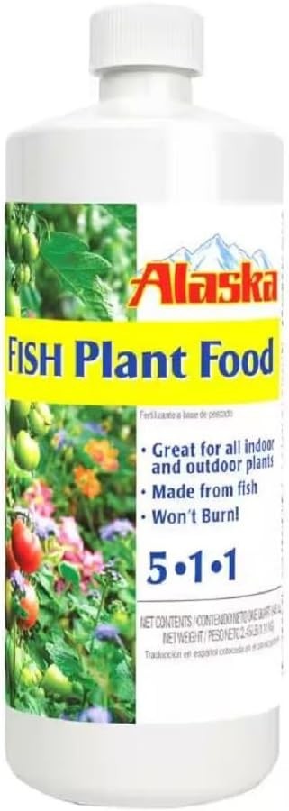 Alaska Fish Emulsion Fertilizer Natural Organic Concentrate 5-1-1 1qt