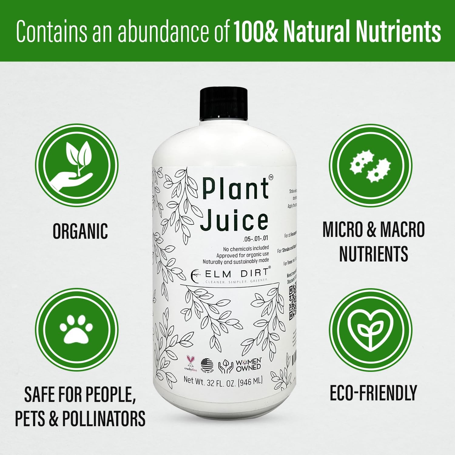 Plant Juice Organic Fertilizer for All Plants – Indoor or Outdoor (1 Bottle)