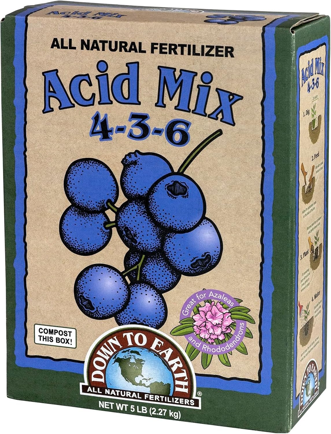 Organic Slow-Release Acid Mix Fertilizer 4-3-6 for Rhododendrons & More