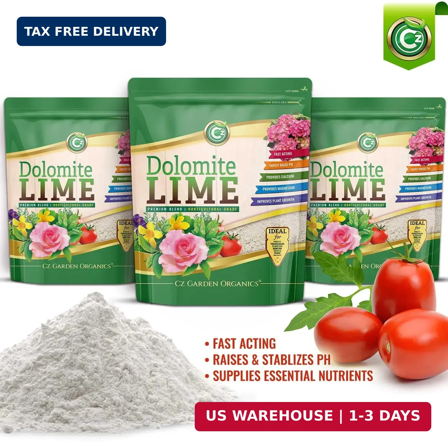 Organic Dolomite Lime 5LB – Made in USA Cz Garden Organics