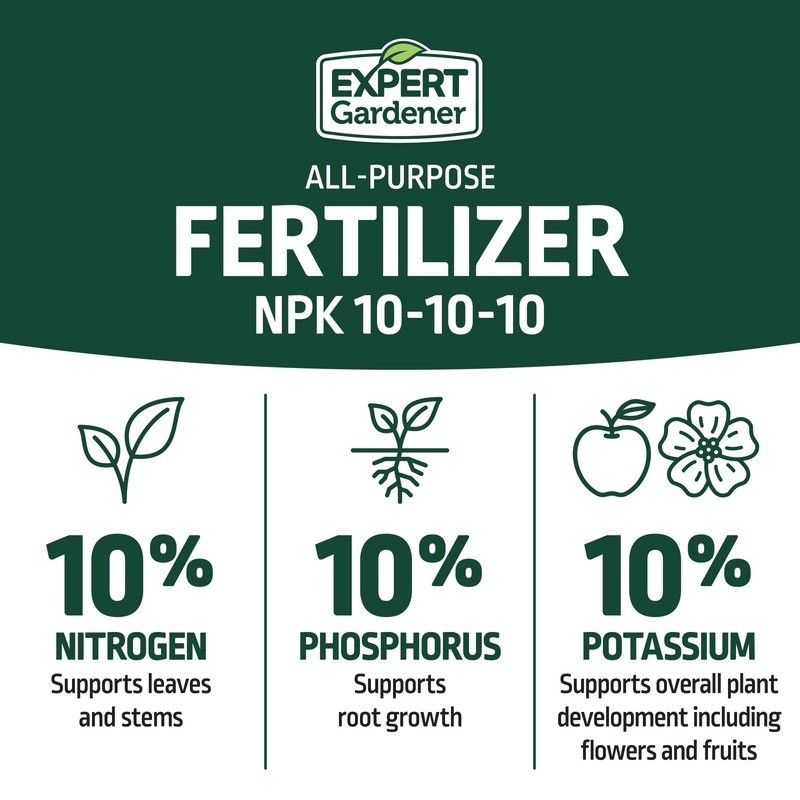 All Purpose Plant Fertilizer 10-10-10 Quick Release Trees Shrubs Flowers 10 lb