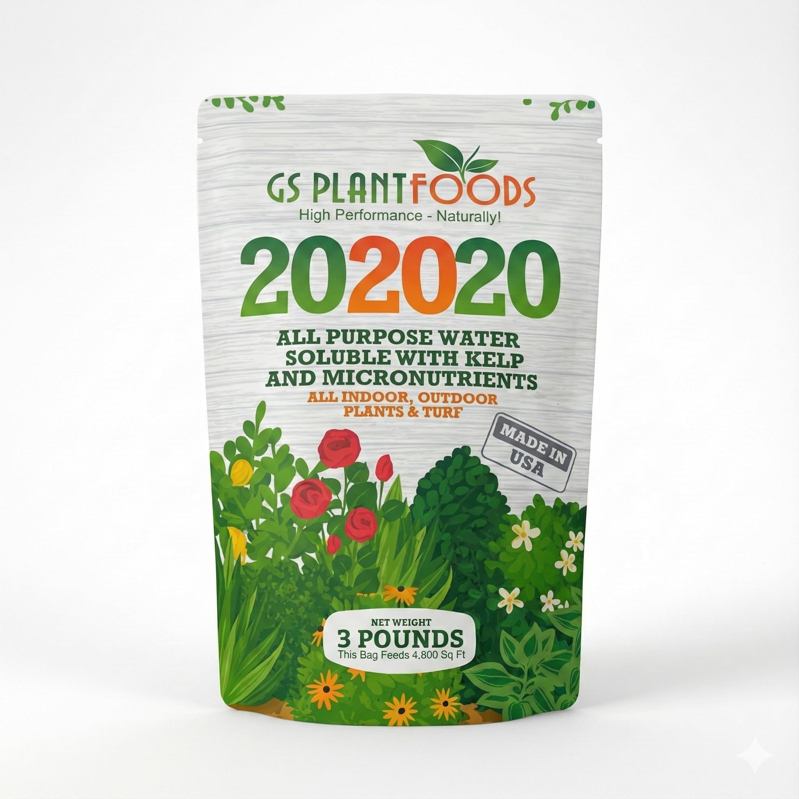 GS Plant Foods All Purpose Water Soluble 20-20-20 Fertilizer Balanced NPK Pla…