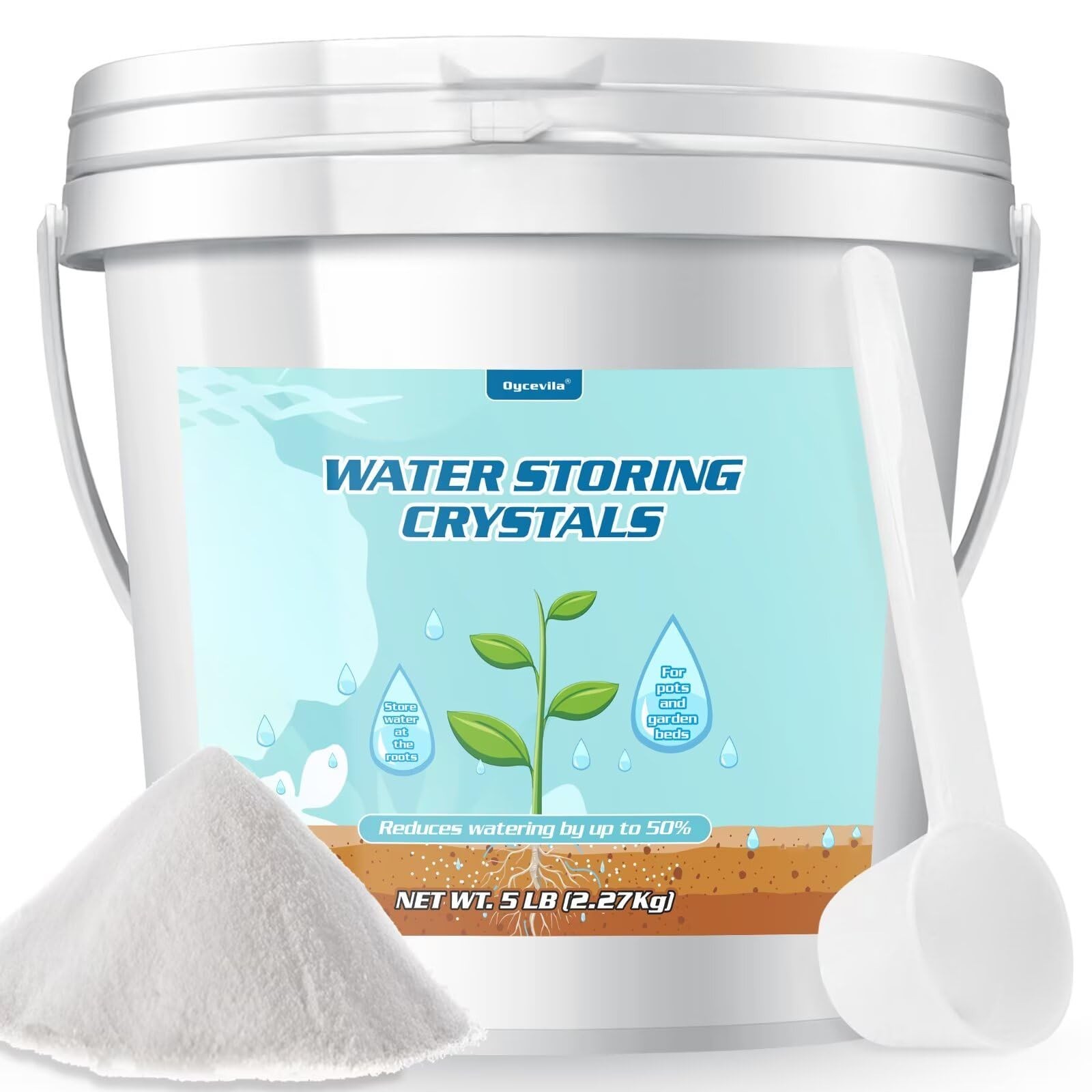 Water Storing Crystals for Plants, Keeps Soil Moist, 5LB, Fine | Soil Moistur…