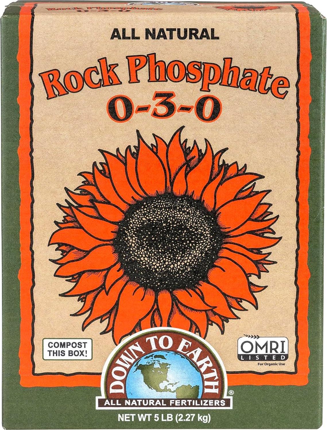 All Natural Fertilizers Organic Rock Phosphate Mix 0-3-0, 5 Lb Premium