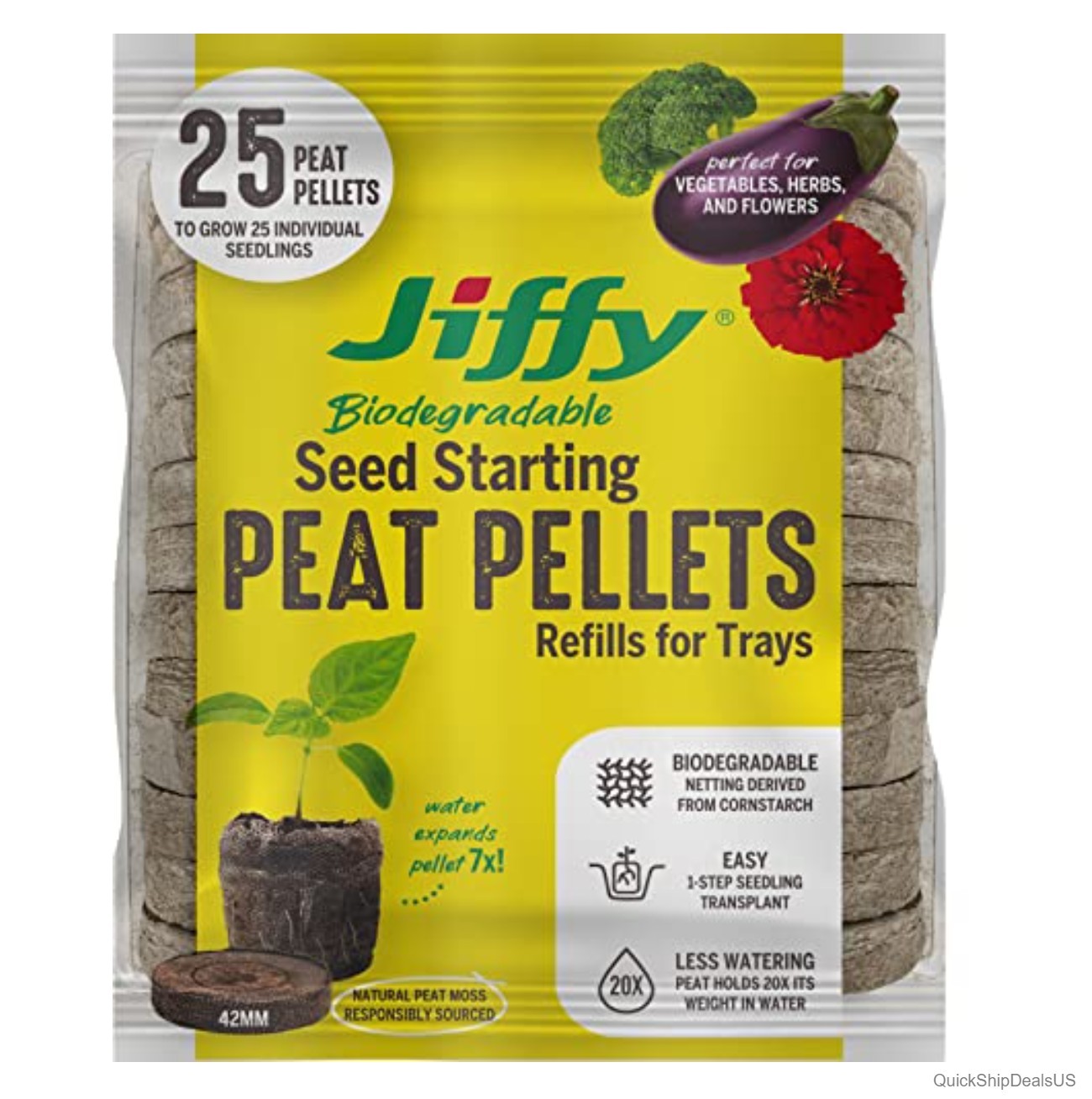 Peat Pellets for Seed Starting Biodegradable Compressed Soil Discs 25 Plants