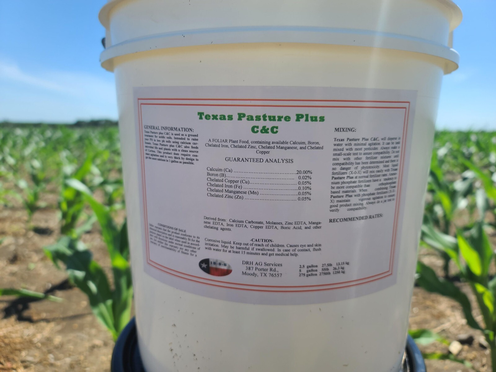 Texas Pasture Plus Calcium + C Liquid Fertilizer Concentrate 5 GALLON = 20 acre