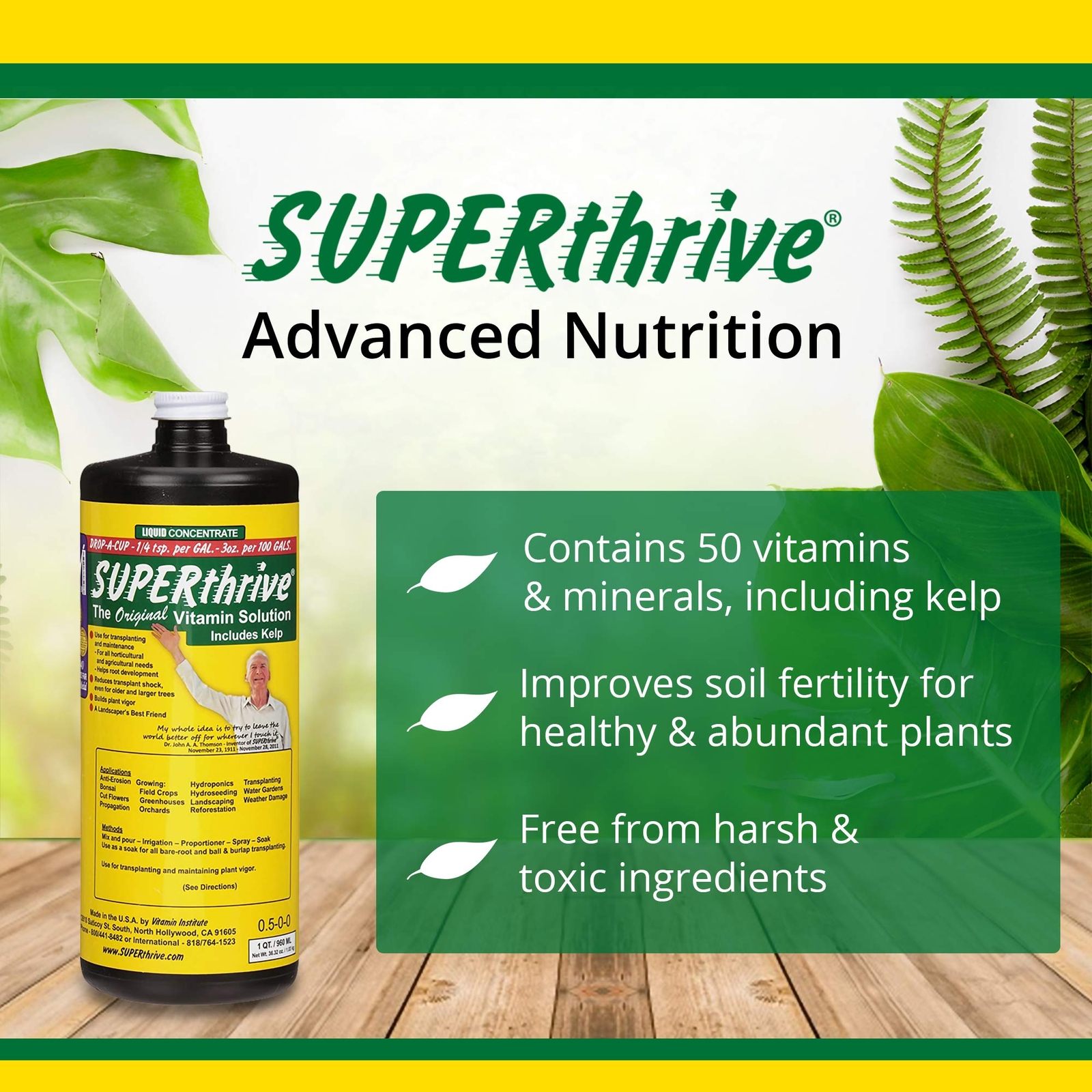 Superthrive Original Vitamin Solution 1 Quart Plant Fertilizer Nutrients