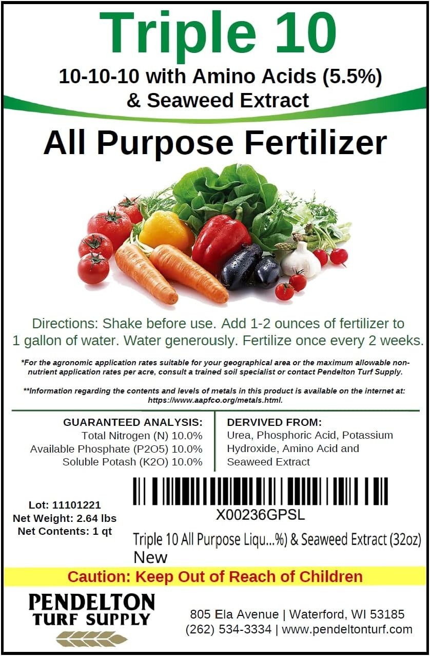 32oz Triple 10 All-Purpose Fertilizer for Vibrant Plant Growth, Indoor & Outdoor