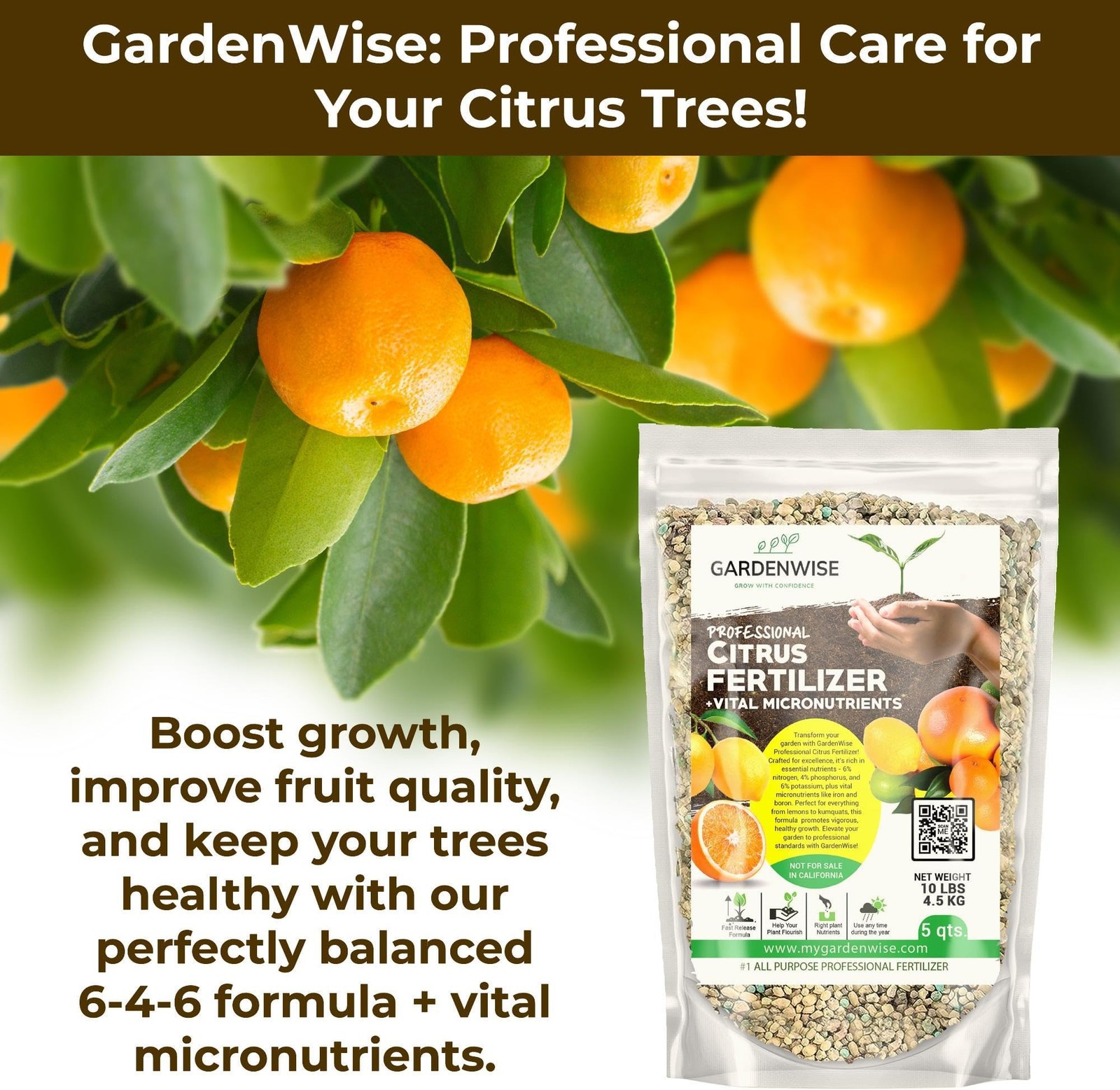 GARDENWISE Professional Citrus Fertilizer + Vital Micronutrients; Perfect Bal…