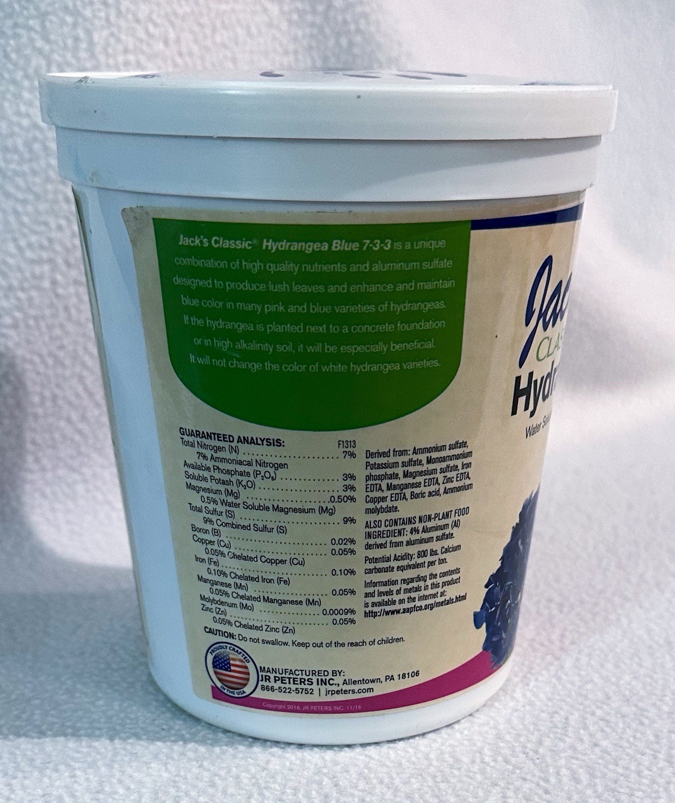 Jack’s Classic 7-3-3 Hydrangea Blue Water-Soluble Fertilizer 1.5 Lbs Plant Food