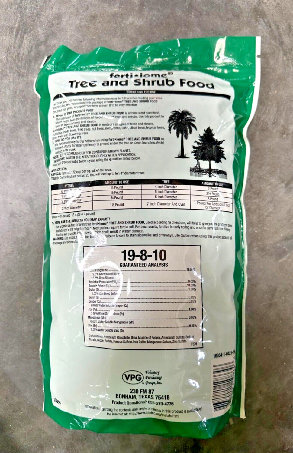 Tree and Shrub Food 19-8-10 NEW 4lbs