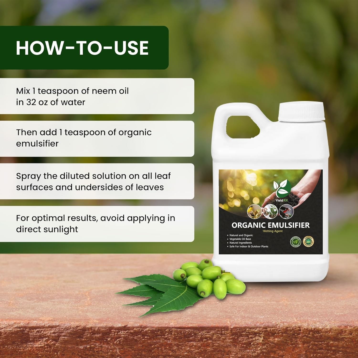 Yield RX Organic Unscented Emulsifier, Wetting Agent, Natural Vegetable Oil Base