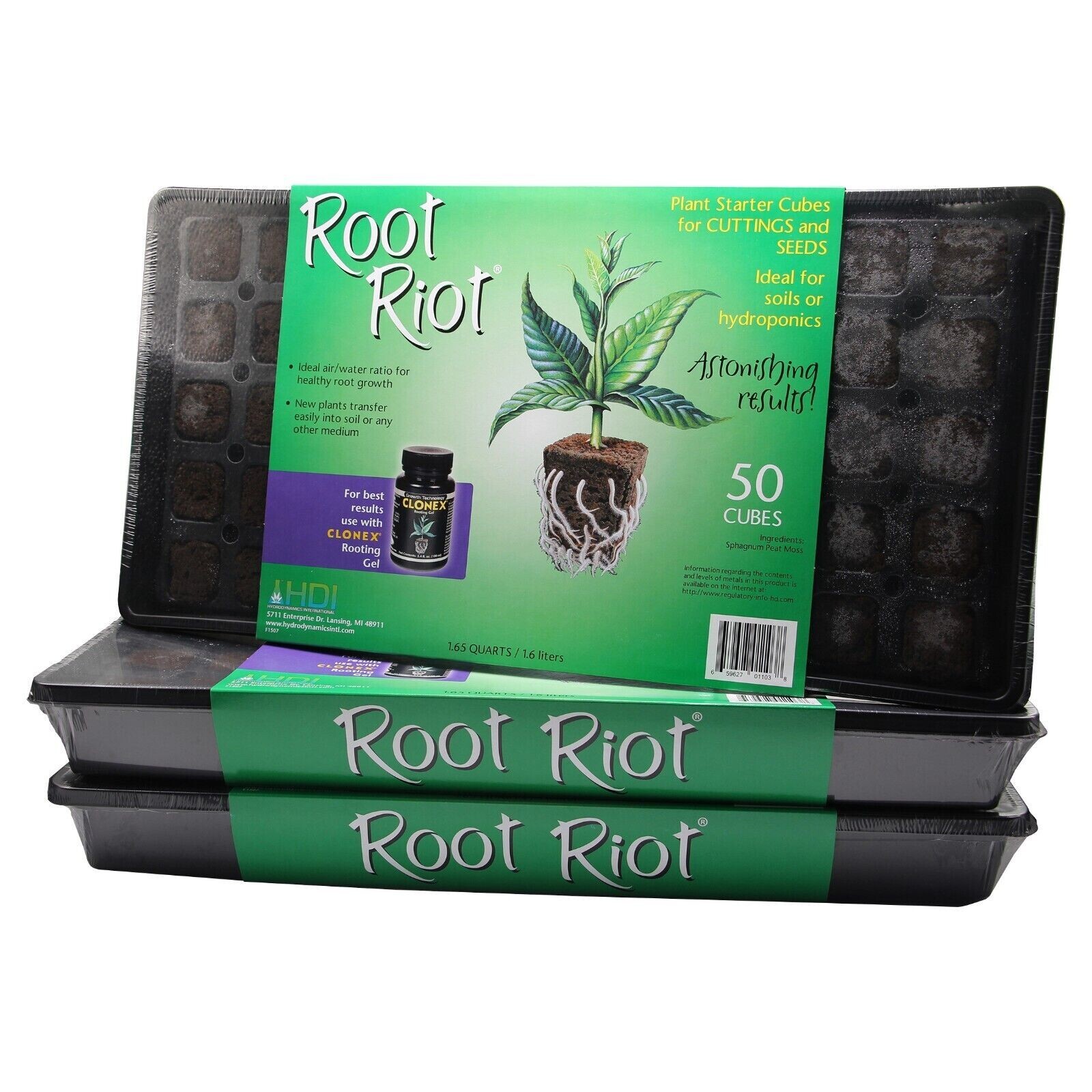 Root Riot 50 Cell Tray Seed Clone Cutting 420 Hemp 420 Weed Herbs Spices Veggie