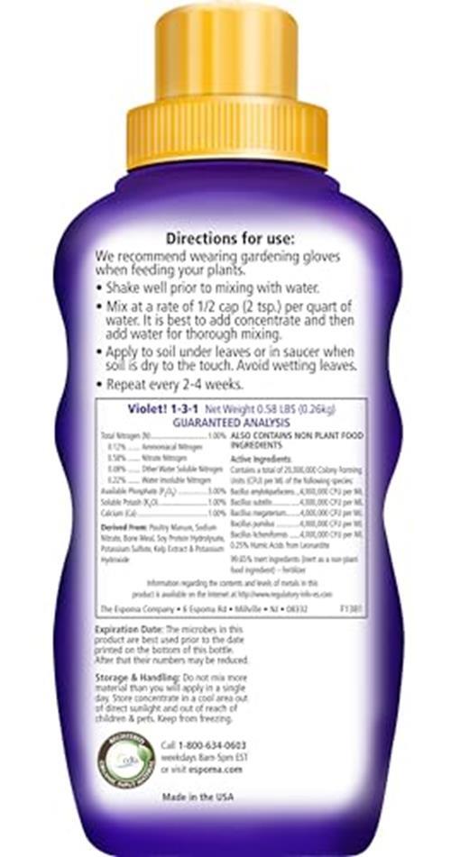 Espoma Organic Violet! 8-Ounce Concentrated Plant Food – Plant Fertilizer and