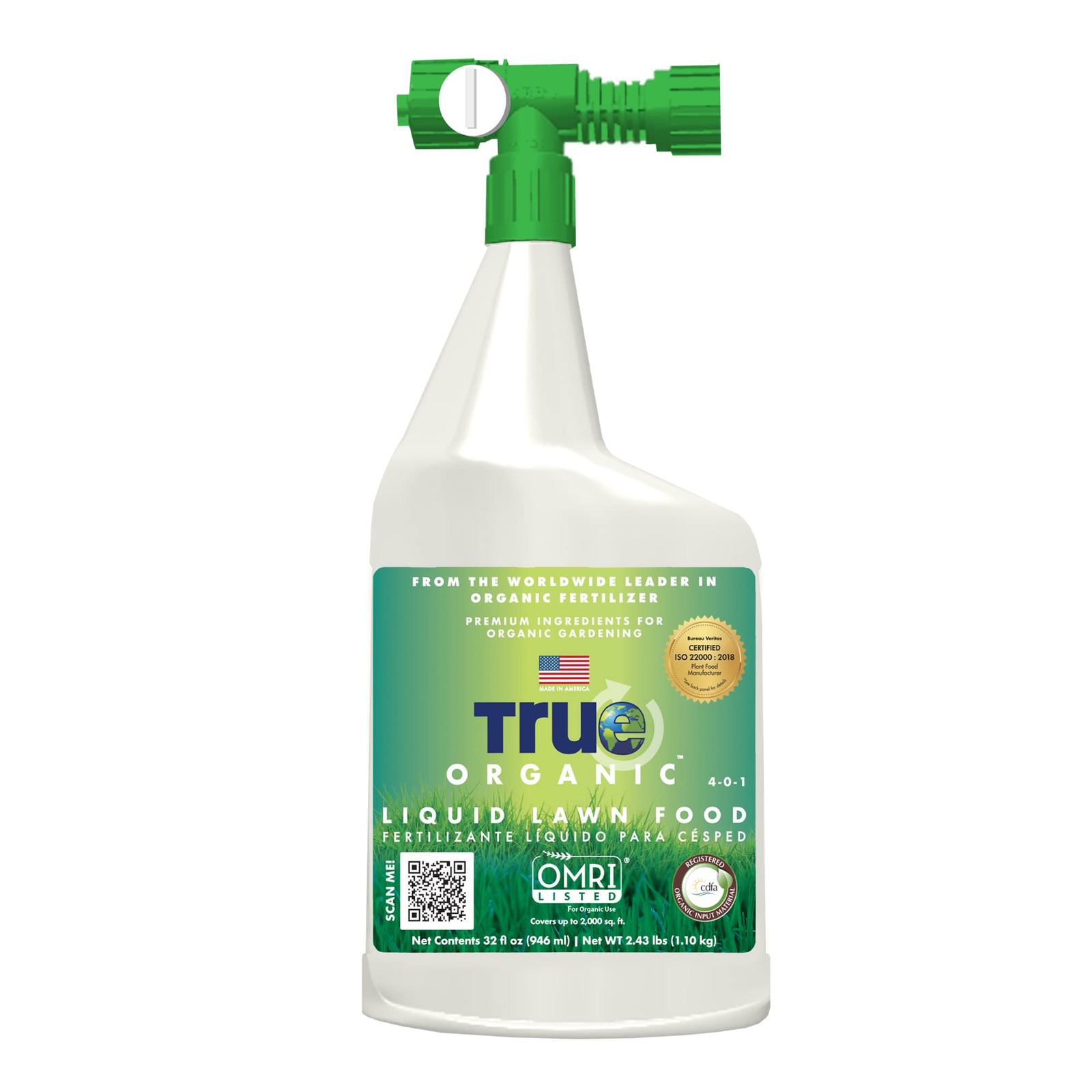 True Organic 32 Oz Liquid Lawn Food Fertilizer Rapid Green Up For Healthy Grass