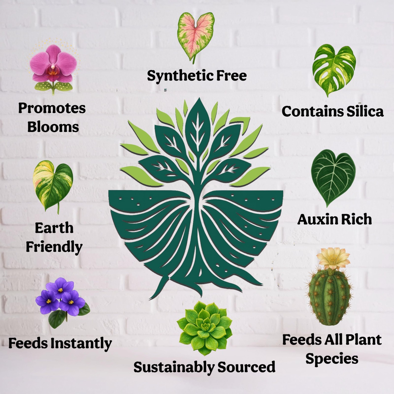 Organic Liquid Fertilizer for Indoor Plants – All-Purpose 5-5-5 with Sea Kelp, 8