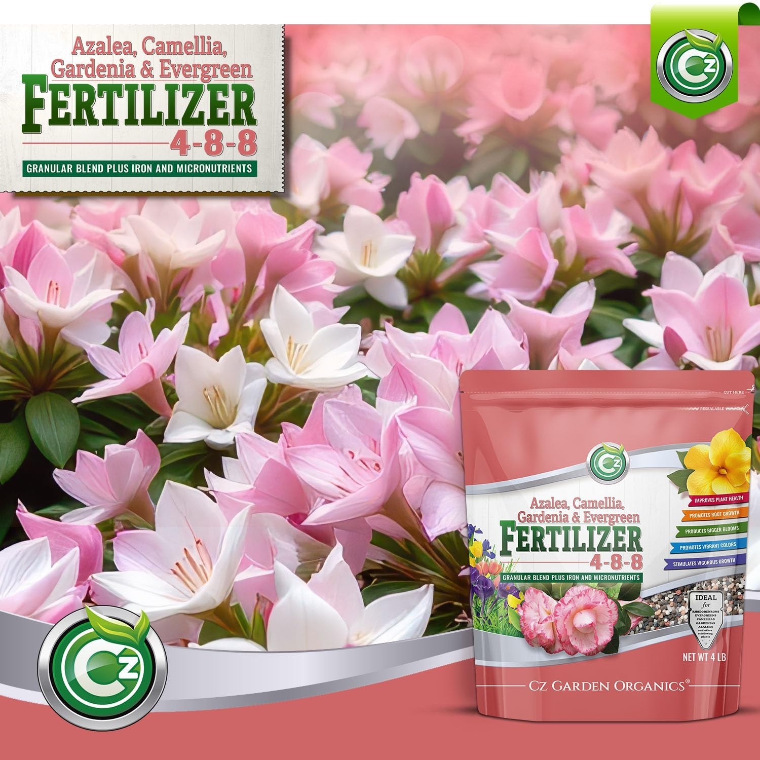 4-8-8 Fertilizer for Azaleas, Camellias, Gardenias & Evergreens – NPK + Micronut