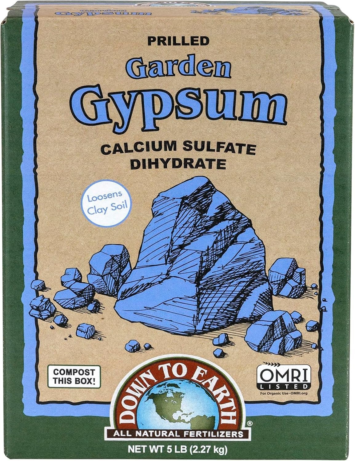 Organic Prilled Garden Gypsum – 5 lb Calcium Sulfate for Clay Soil Improvement
