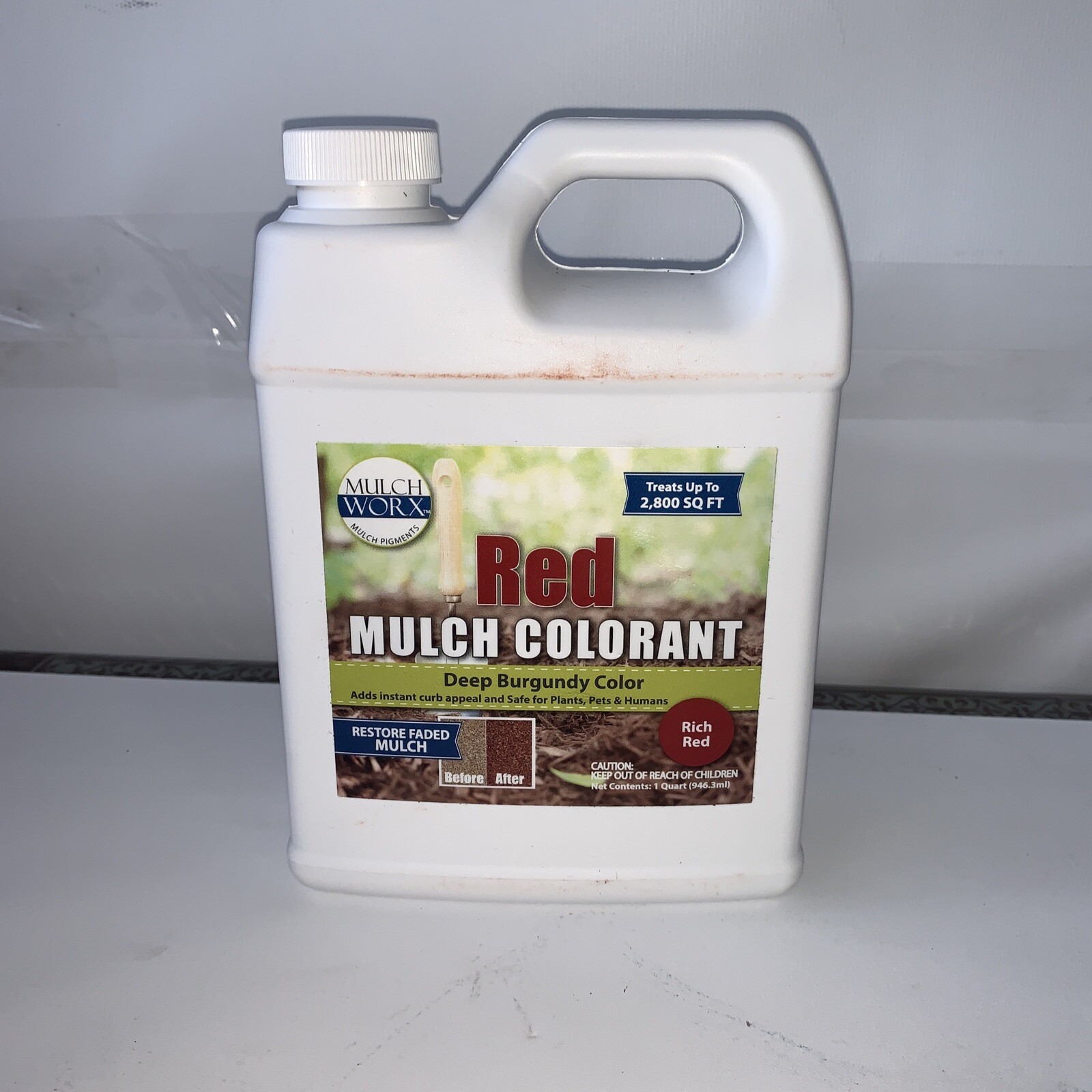 MulchWorx Red Mulch Color Concentrate – 2,800 Sq. Ft. – Deep Burgundy Red