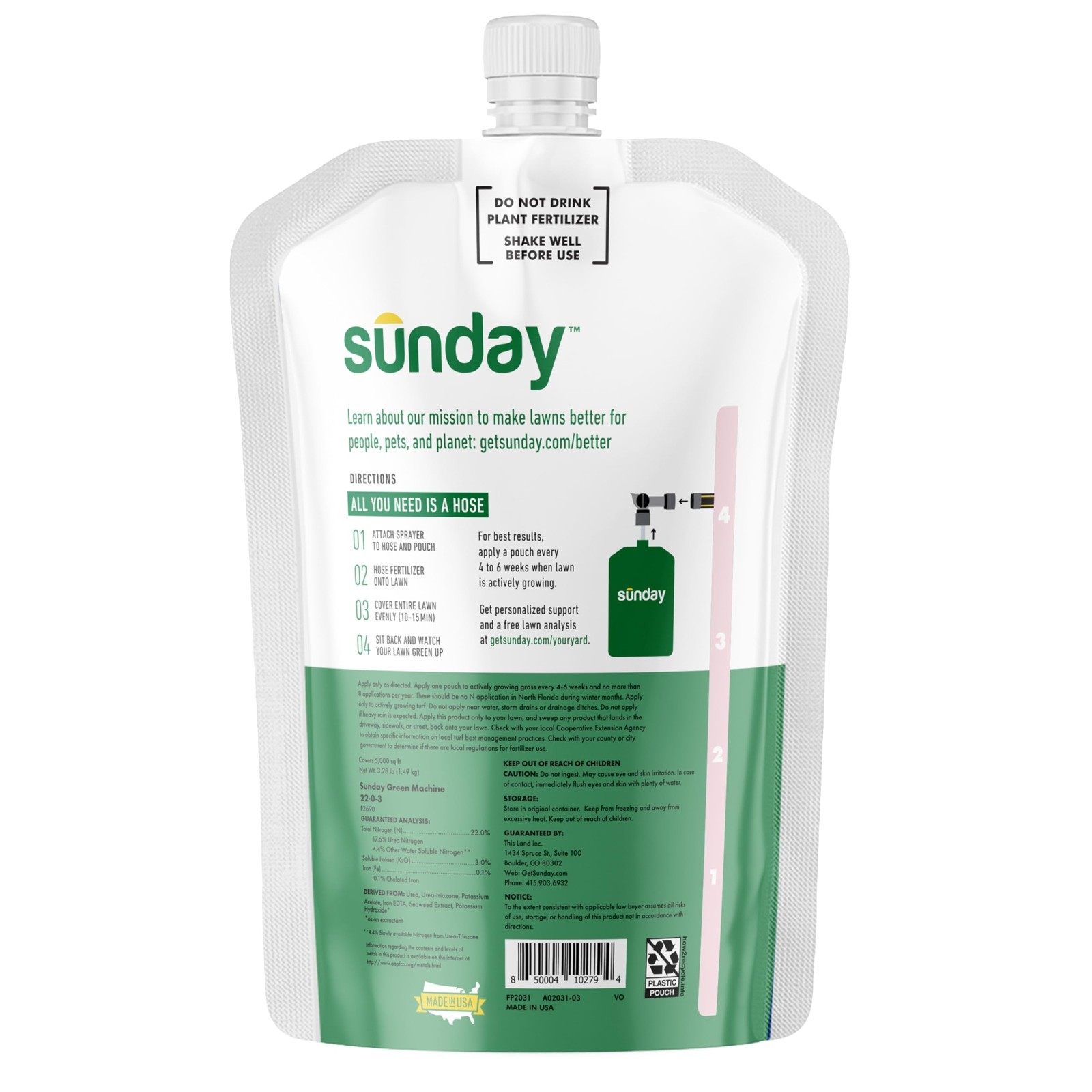 Liquid Lawn Fertilizer 2 Pack – 42.3oz for Lush Growth, Covers 10,000 Sq Ft, Eas