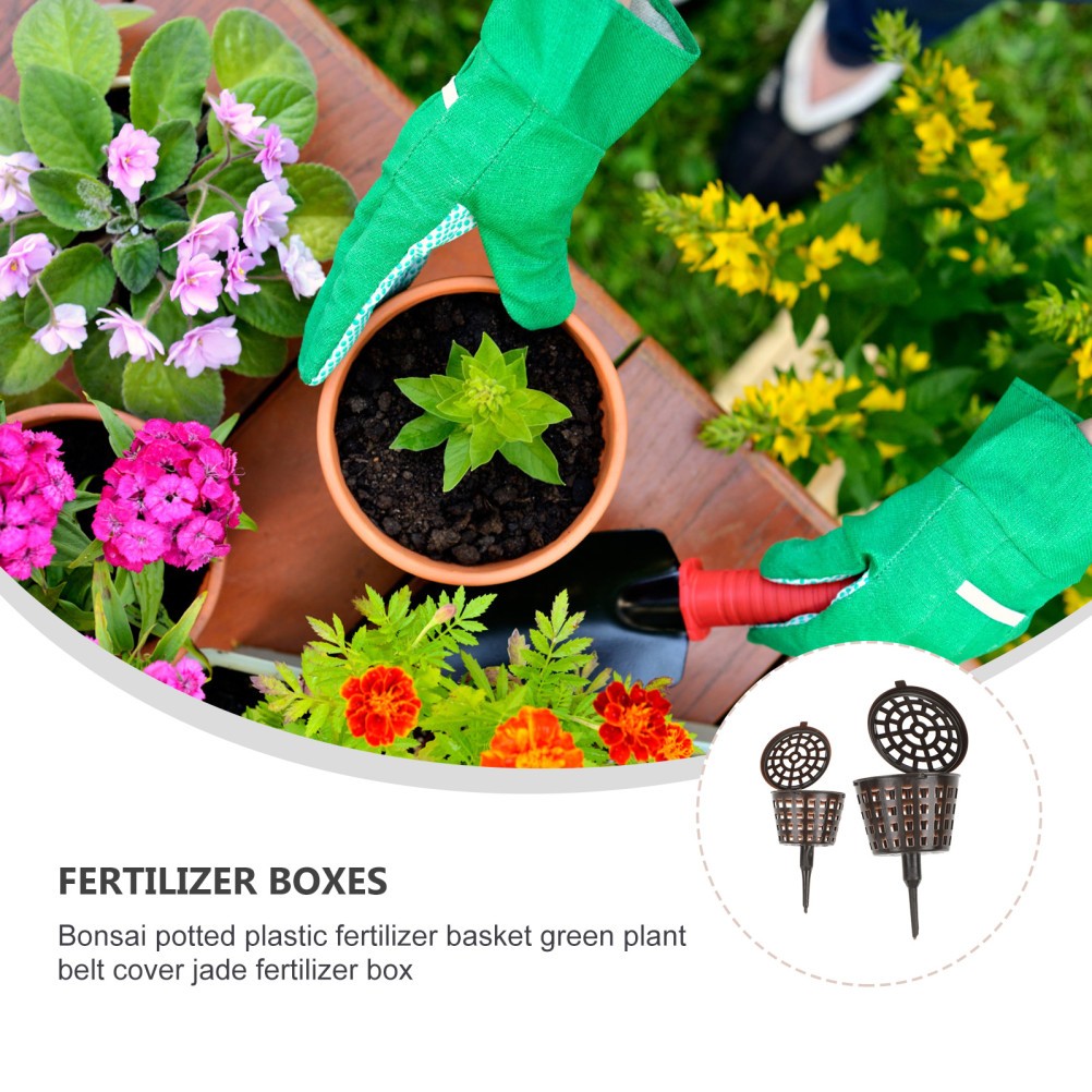 20Pcs Gardening Fertilization Boxes Plastic Fertilizer Containers Coffee Color