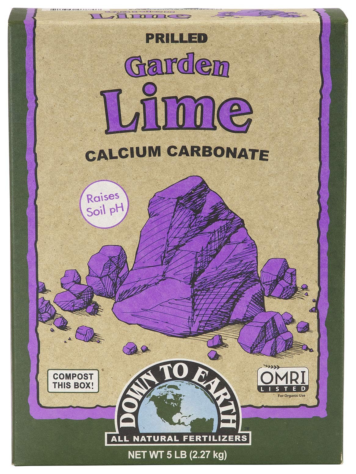 Down to Earth Garden Lime 5 lb Organic Fertilizer Soil Sweetener Calcium Booster