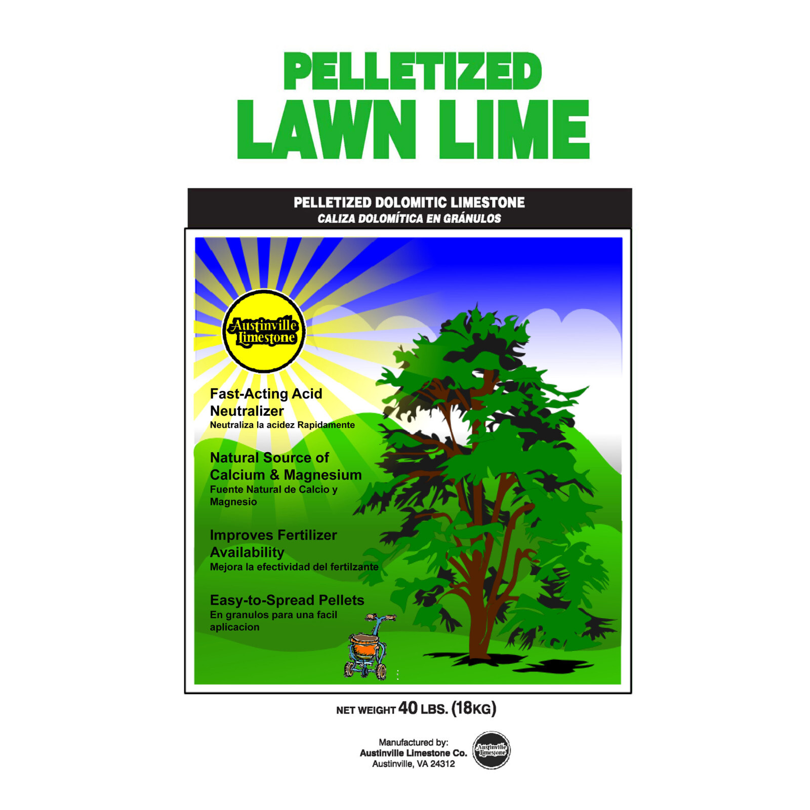 Austinville Limestone Pelletized Dolomitic Limestone Pellets 40 lb MPN 54050860