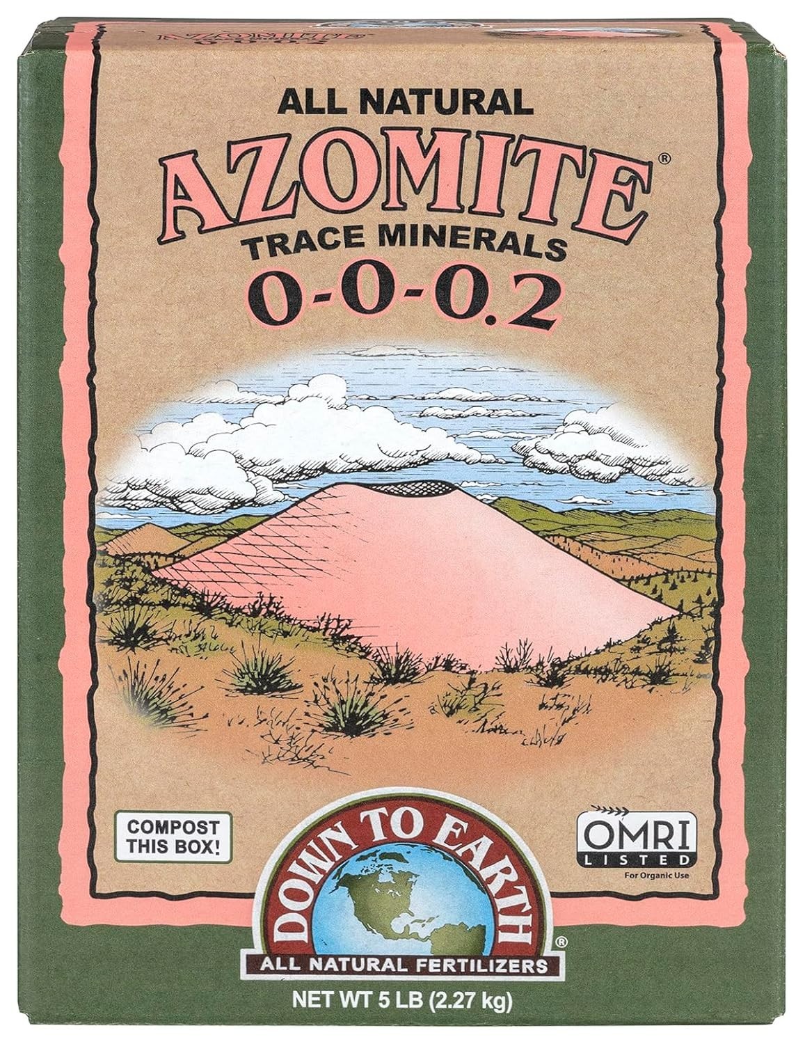 Organic Azomite Powder – Essential Trace Minerals for Thriving Plants, 5 lb