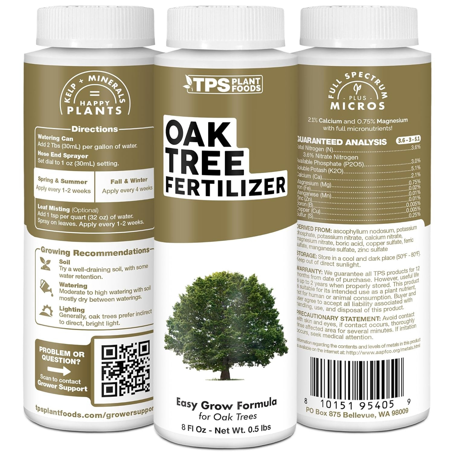 Oak Tree Fertilizer – Liquid Plant Food for Healthy Tree Growth, Rich Green Foli