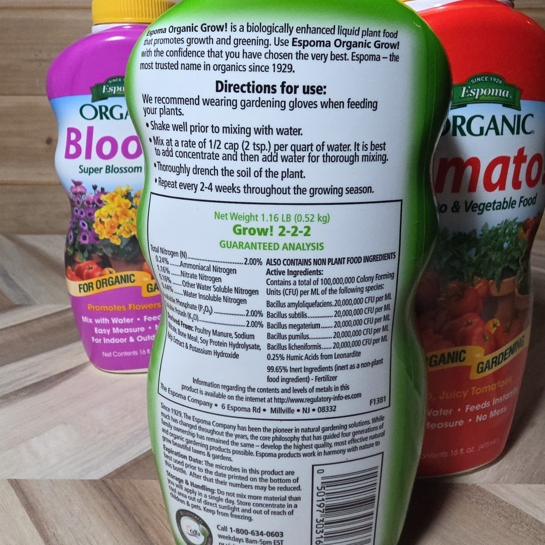 Espoma Organic ~ Tomato ~ Grow ~ Bloom ~ Triple Pack Booster (3) 16oz Bottles
