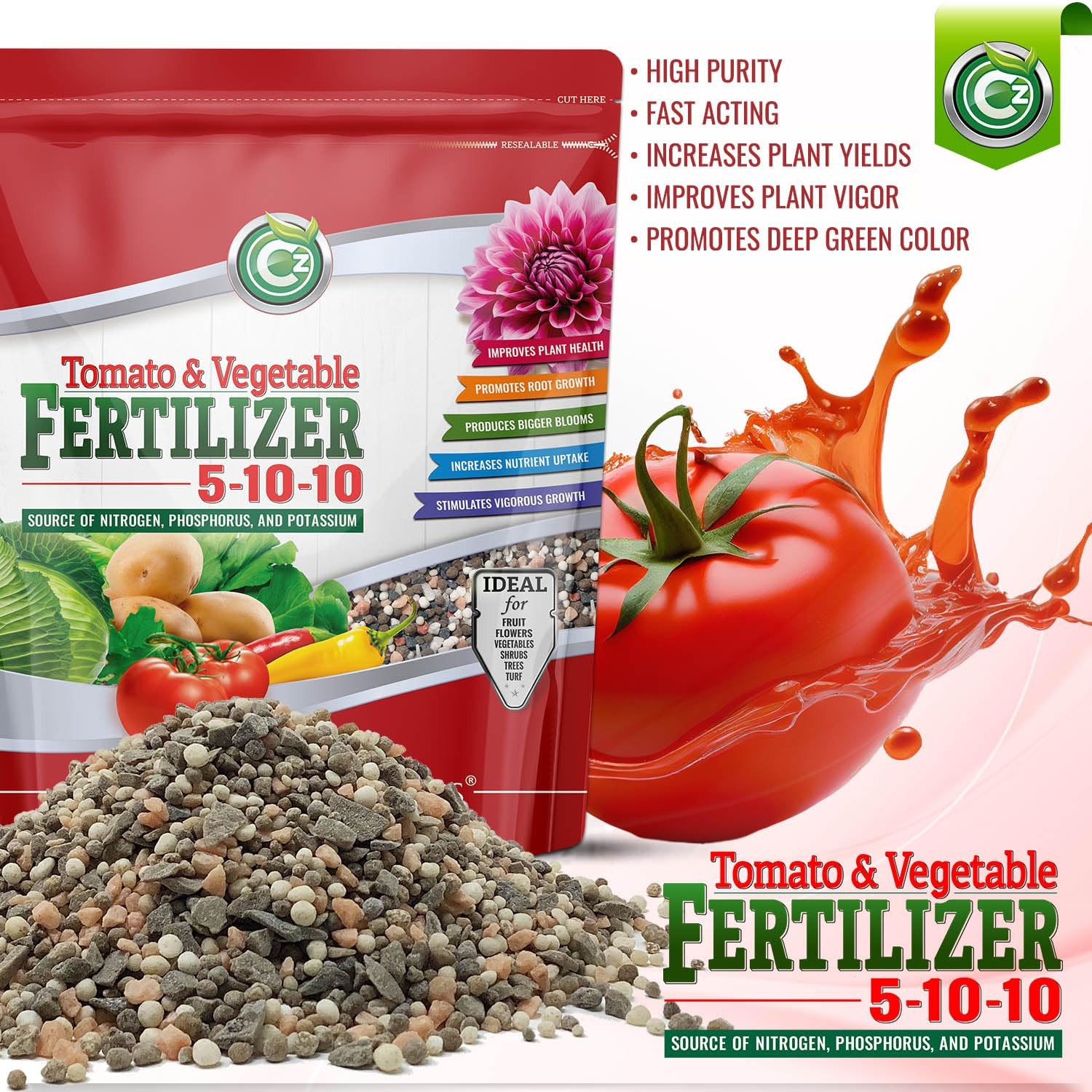 Cz Garden Supply 5-10-10 Tomato Veg Fertilizer 2% Iron
