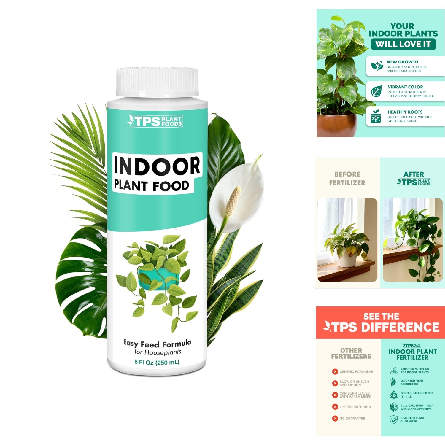 Liquid Fertilizer for Indoor Plants & Potted Houseplants – Healthy Root Support