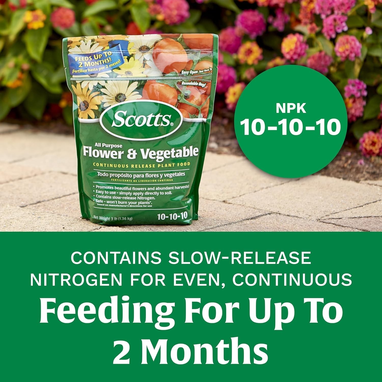 3 lb All Purpose Continuous Release Plant Food for Lush Flowers & Vegetables
