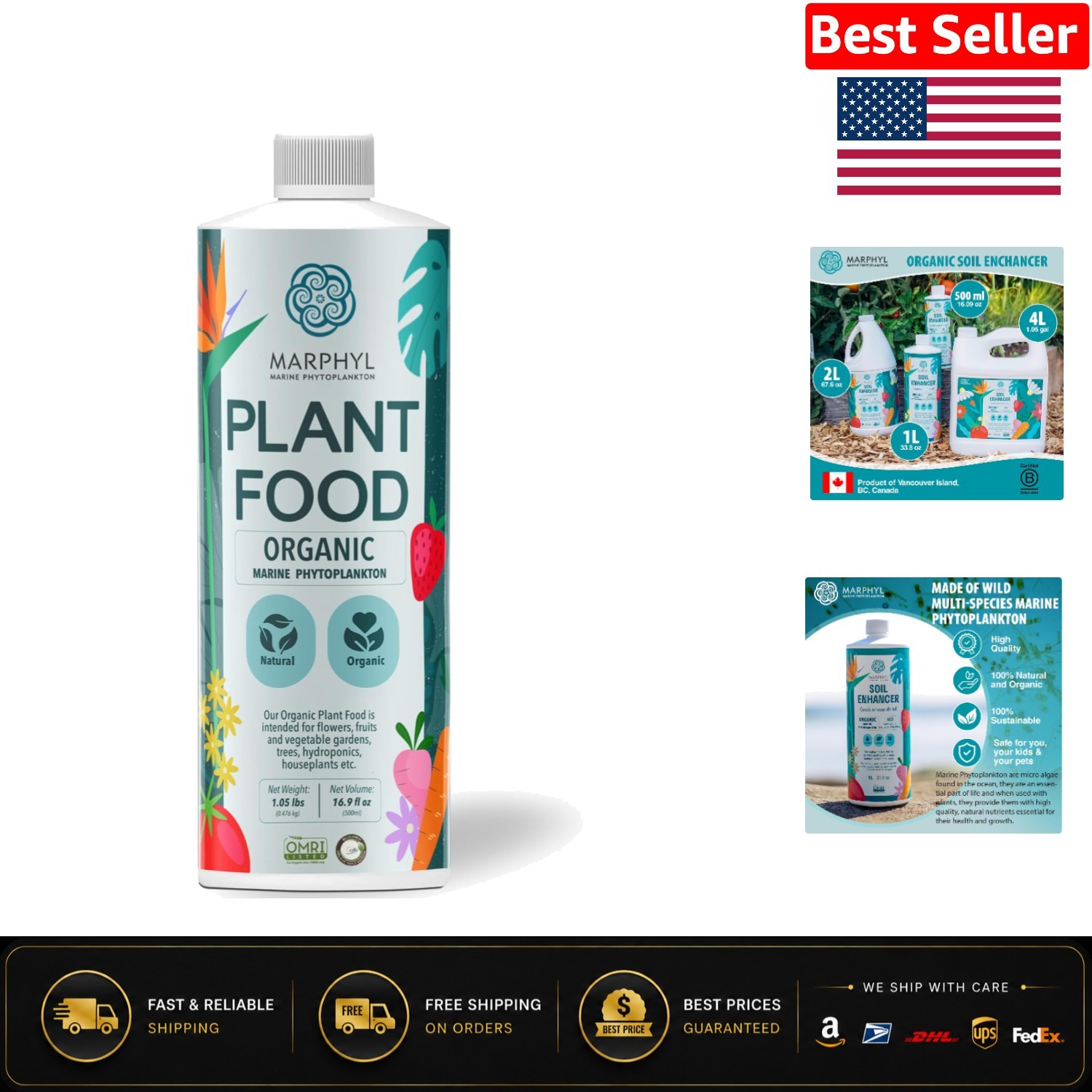 Organic All-Purpose Fertilizer for Flowers & Vegetables – 16.9 Oz Liquid Formula