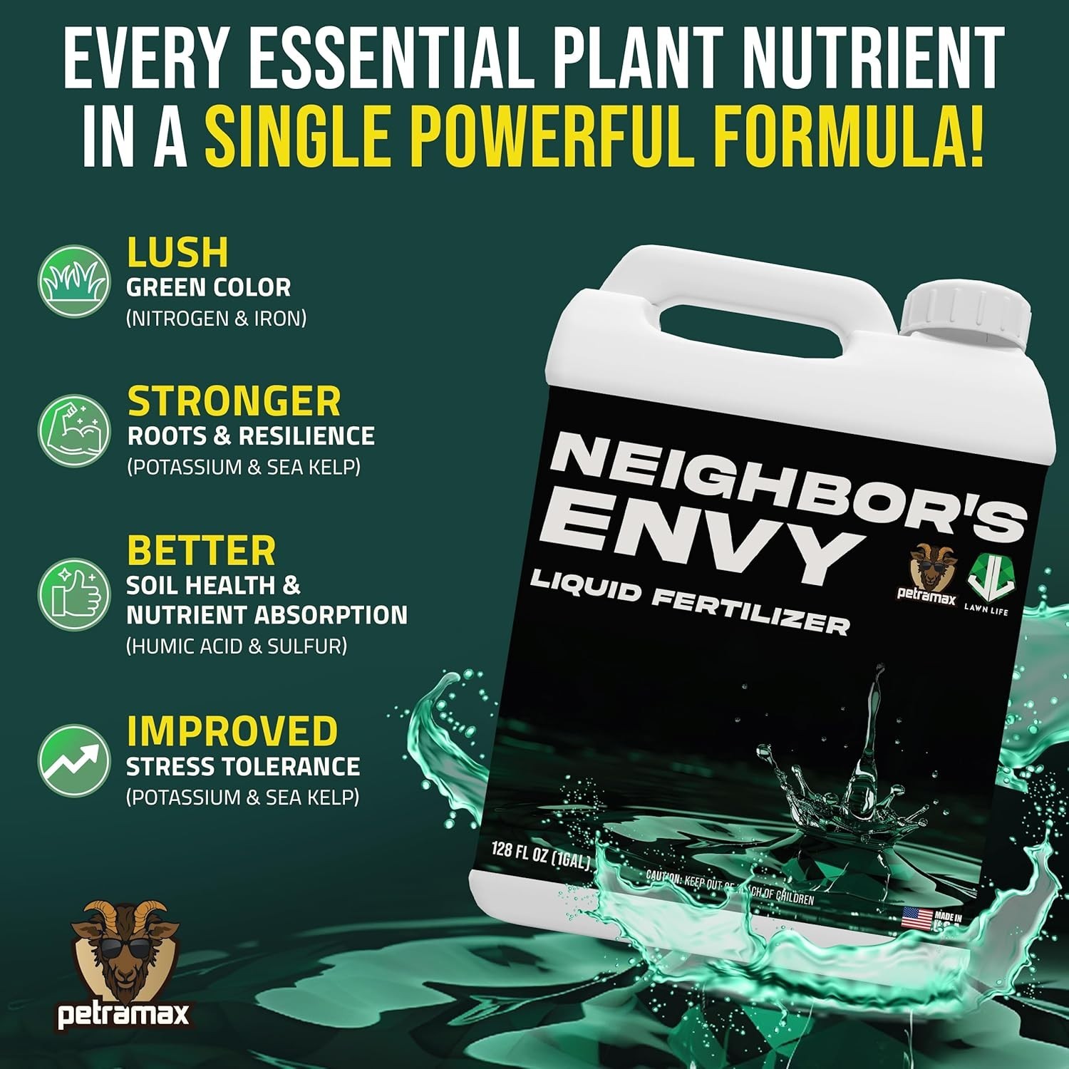 1 Gallon Neighbor’s Envy Grass Fertilizer – Quick Green-Up & Soil Health Boost