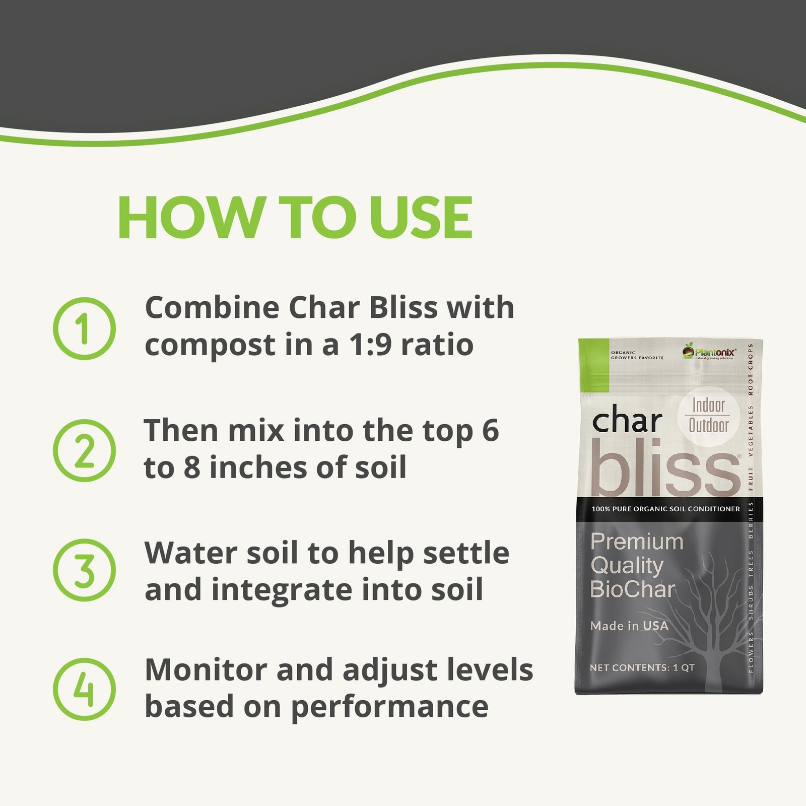 Char Bliss (16 Qts) – Organic Biochar for Plants –