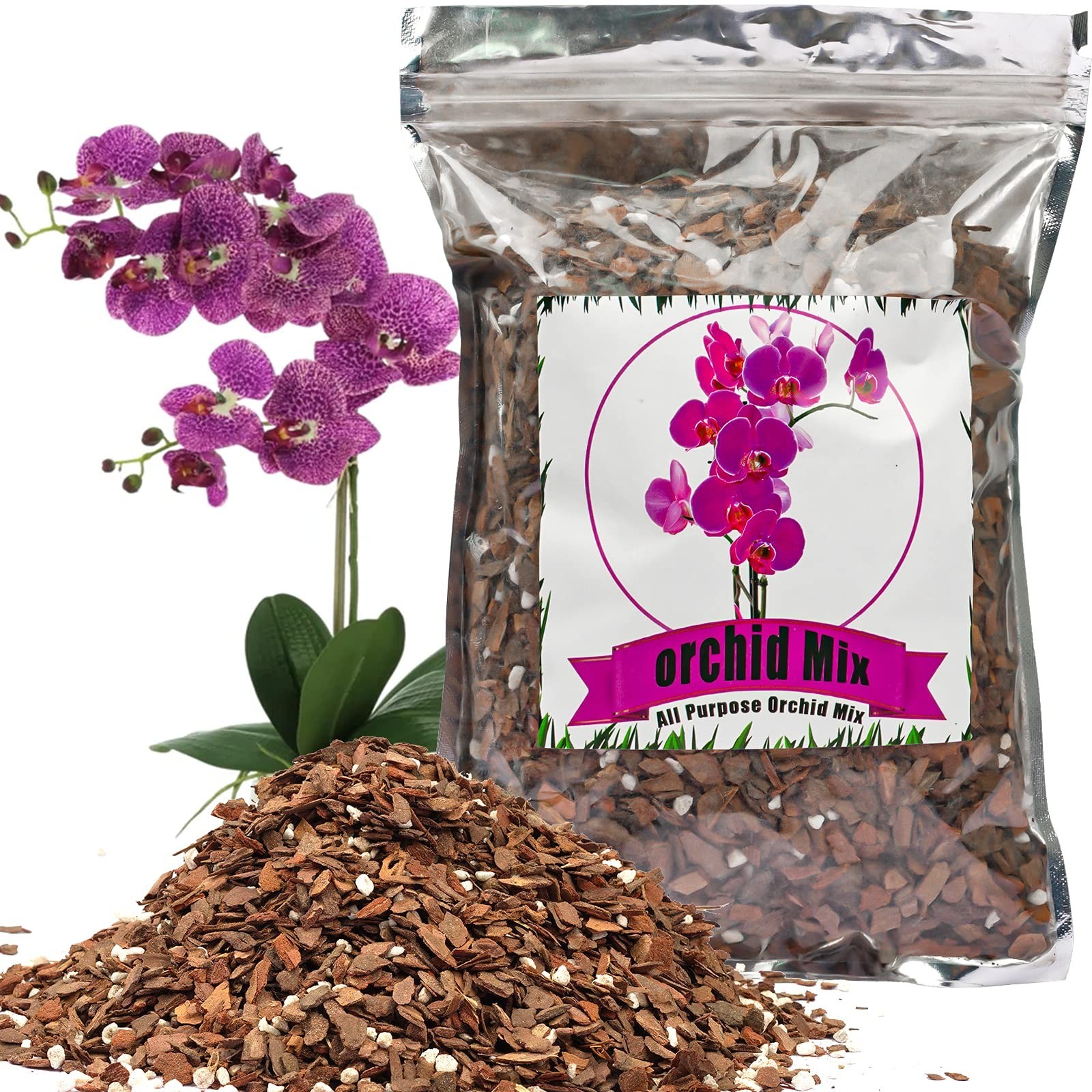 Doter Orchid Potting Mix Orchid Bark, Mix Pine Bark and Perlite, Good Drainag…
