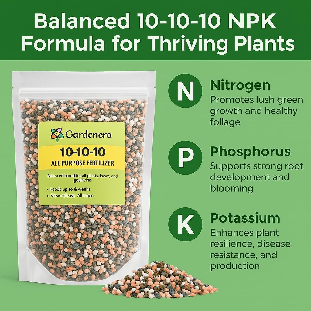 10-10-10 All Purpose Slow Release Plant Fertilizer for Fruits, Vegetables & Flow