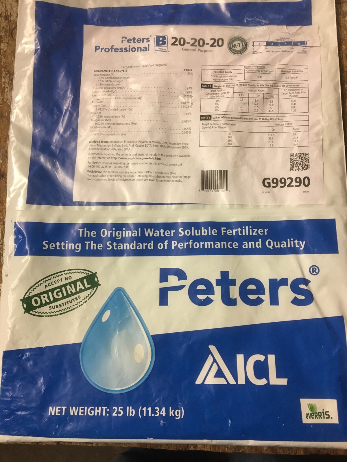 2 LBS PETERS EXCEL 20-20-20- PRO. WATER SOLUBLE FERTILIZER ORCHID & PLANTS