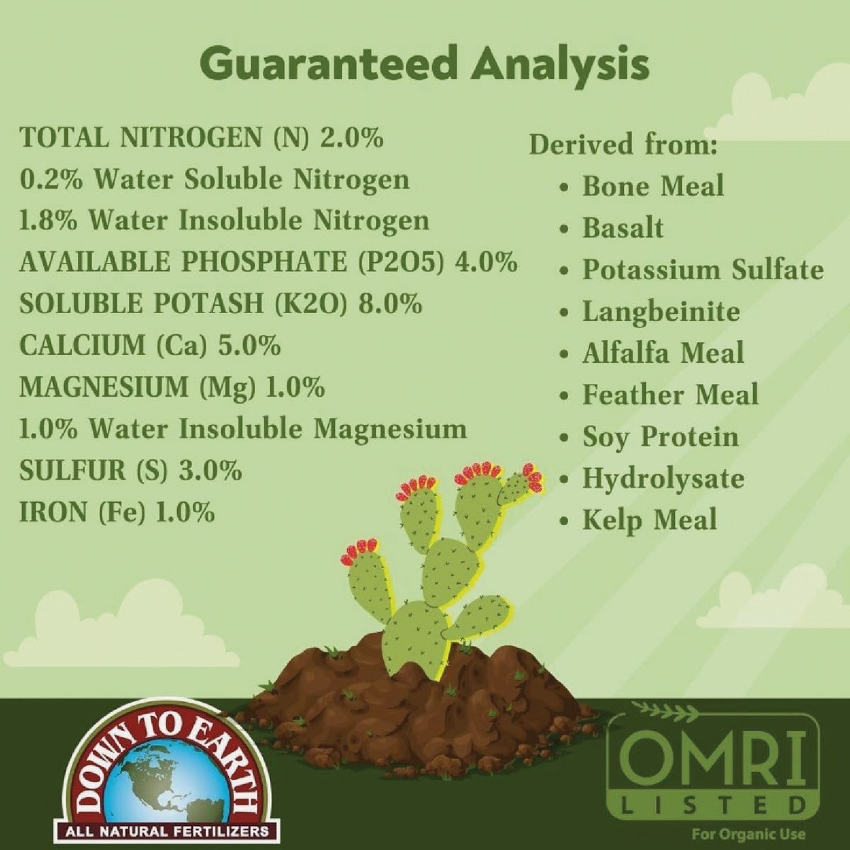 Down To Earth 1 Lb. 2-4-8 Cactus Mix DTE17878 Down To Earth DTE17878